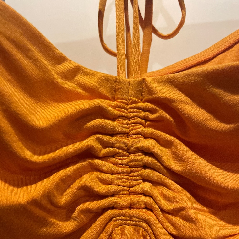 NEW ISABEL by Ingrid Isabel, Adorable Maternity Orange Babydoll Halter Top NWT - Picture 4 of 11